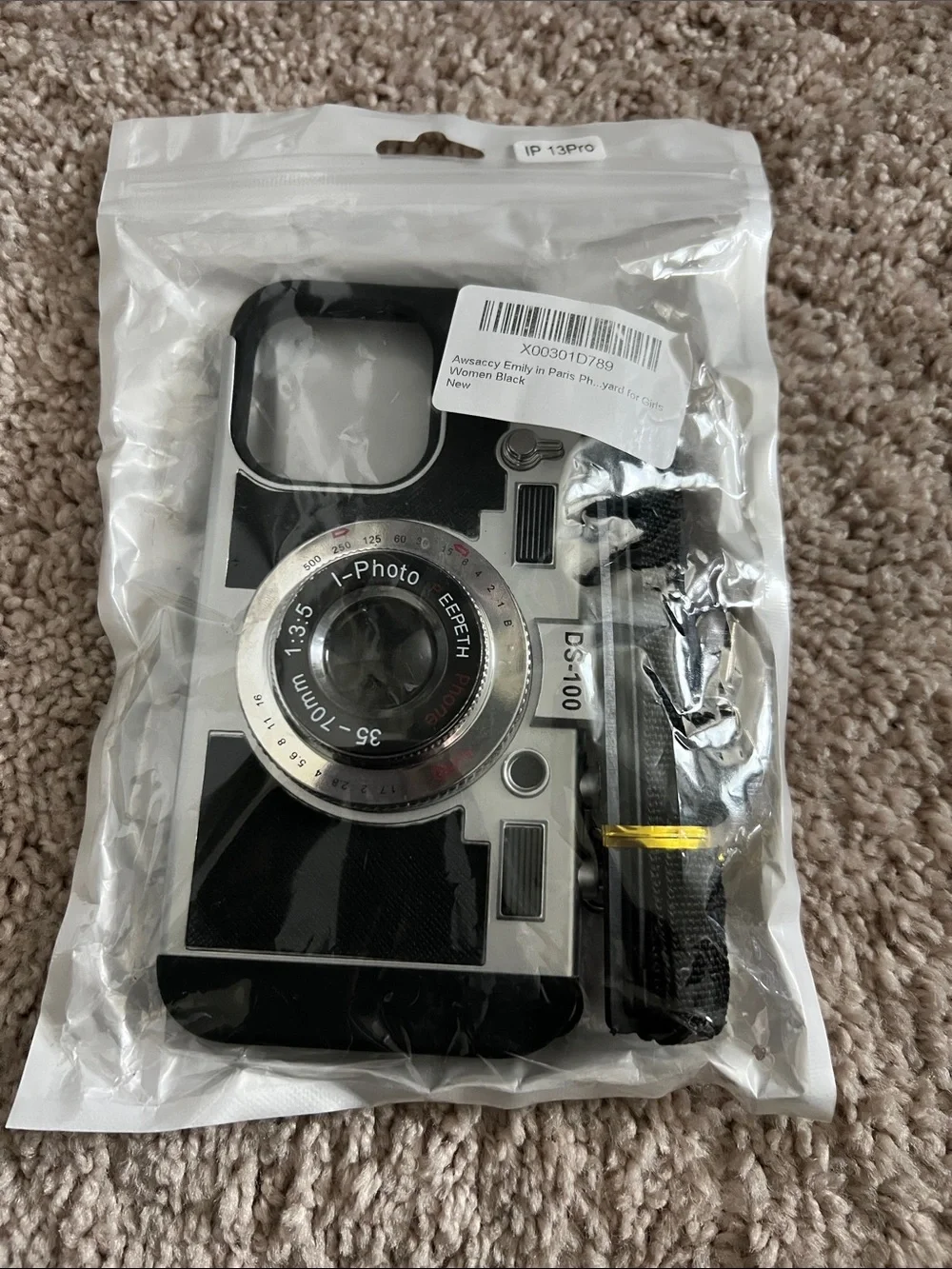 Black Camera-Style Phone Case for iPhone 13 Pro